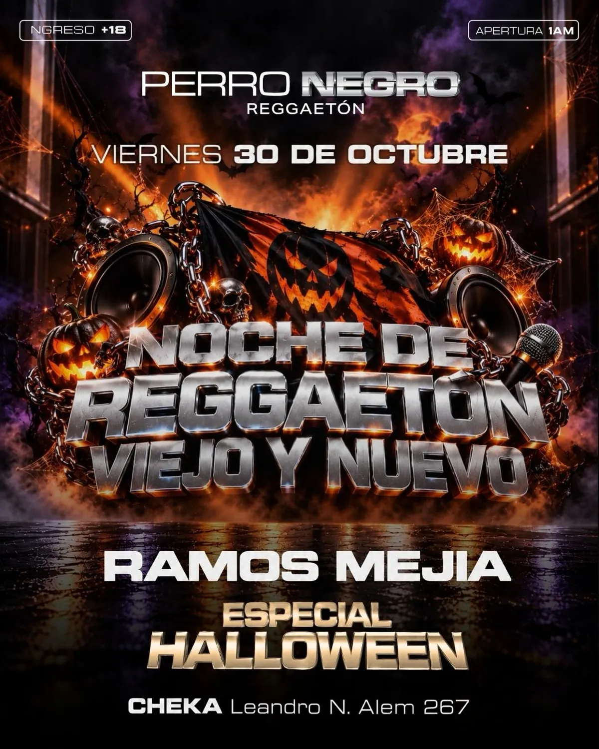 Afiche de Fiesta por Haloween - Costa Verde Perro Negro